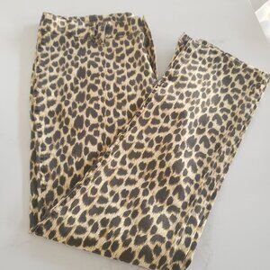 Suzanne Somers Leopard Print Stretch Skinny High Rise Jean Style Pants 12